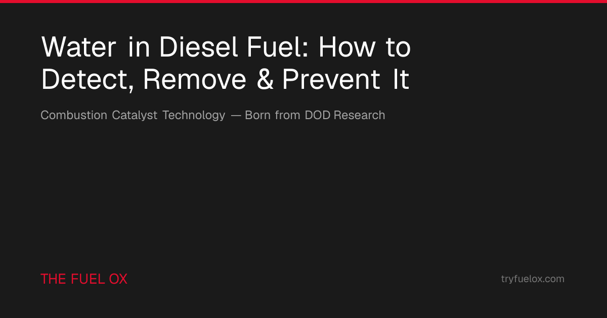 Water in Diesel Fuel: How to Detect, Remove & Prevent It | Fuel Ox